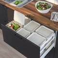 HÅLLBAR Waste sorting solution, for METOD kitchen drawer ventilated, light grey, 53 l