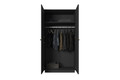 Wardrobe Nicole 100 cm, matt black, gold handles