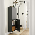 BESTÅ Wall cabinet with 2 doors, dark grey/Lappviken dark grey, 60x22x128 cm