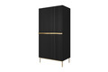 Wardrobe Nicole 100 cm, matt black, gold legs