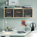 TROFAST Wall storage, light white stained pine/dark grey, 93x21x30 cm