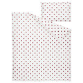 BARNDRÖM Duvet cover 1 pillowcase for cot, heart pattern/white red, 110x125/35x55 cm