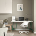 LAGKAPTEN / TILLSLAG Desk, white/green, 140x60 cm