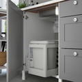ENHET Kitchen, white, grey frame, 223x63.5x222 cm