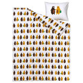 BRUMMIG Duvet cover and pillowcase, bear pattern yellow/brown, 150x200/50x60 cm
