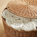 TOLKNING Pouffe with storage, handmade rattan