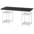 LAGKAPTEN / SPÄND Desk, black-brown/white, 140x60 cm