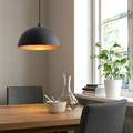 DYVIKA Pendant lamp shade, black/copper-colour, 35 cm