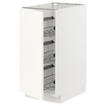 METOD Base cabinet with wire baskets, white/Vallstena white, 40x60 cm