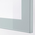 BESTÅ TV storage combination/glass doors, white Glassvik/Selsviken light grey-blue, 240x42x129 cm