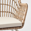 NILSOVE / NORNA Chair with chair pad, rattan white/Laila natural