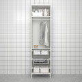 ENHET High cabinet storage combination, white/oak effect, 60x62x210 cm