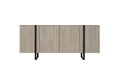 Four-Door Cabinet Verica 200cm, biscuit oak/black legs