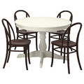 INGATORP / SKOGSBO Table and 4 chairs, white white/dark brown, 110/155 cm