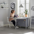 KALLHÄLL Gateleg table with storage, white/light grey, 89x98 cm