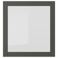 SINDVIK Glass door, dark grey/clear glass, 60x64 cm