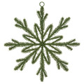 VINTERFINT Artificial hanging decoration, in/outdoor/snowflake green, 33 cm