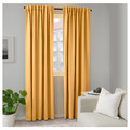 MAJGULL Room darkening curtains, 1 pair, yellow, 145x300 cm