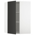 METOD Corner wall cabinet with shelves, white/Nickebo matt anthracite, 68x100 cm