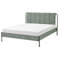 TÄLLÅSEN Upholstered bed frame, Kulsta grey-green/Leirsund, 160x200 cm