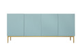 Four-Door Cabinet Nicole 200cm, sage, gold legs