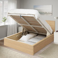 MALM Ottoman bed, white stained oak veneer, 140x200 cm