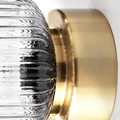 SOLKLINT Wall lamp, wired-in installation, brass, grey clear glass