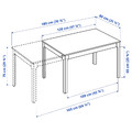 EKEDALEN / KRYLBO Table and 4 chairs, white/Tonerud dark beige, 120/180 cm