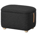 OSKARSHAMN Footstool with storage, Gunnared black-grey