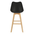 Bar Stool Norden Wood, high, PP, black