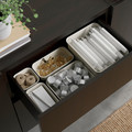 BESTÅ Storage combination with drawers, black-brown Lappviken/Sindvik black-brown clear glass, 180x42x65 cm