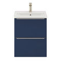 Goodhome Wall-mounted Basin Cabinet Imandra Slim 50cm, matt dark blue