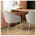 TOSSBERG Chair, metal white/Gunnared beige