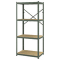 BROR Shelving unit, grey-green/pine plywood, 85x55x190 cm