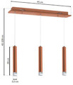 Pendant Lamp LED Copper 3 x 5 W