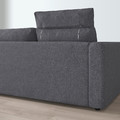 VIMLE 3-seat sofa, with headrest/Gunnared medium grey