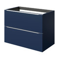 Goodhome Wall-mounted Basin Cabinet Imandra 80cm, matt dark blue