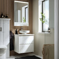 ÄNGSJÖN / LERSJÖN Wash-stnd w drawers/wash-basin/tap, high-gloss white/white marble effect, 62x49x79 cm