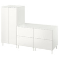 SMÅSTAD / PLATSA Wardrobe, white white/with 2 chest of drawers, 180x57x133 cm