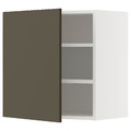 METOD Wall cabinet with shelves, white/Havstorp brown-beige, 60x60 cm