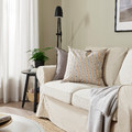 KORALLBUSKE Cushion cover, beige white/stripe pattern, 50x50 cm