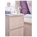 MALM 2-drawer chest, white stained oak veneer, 40x55 cm