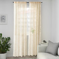 SKÄREFLY Sheer curtains, 1 pair, beige, 145x300 cm