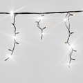 Christmas Curtain Lights In-/Outdoor 200 LED 9.6m, icicles, flash, warm white/cool white