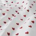 BARNDRÖM Duvet cover 1 pillowcase for cot, heart pattern/white red, 110x125/35x55 cm