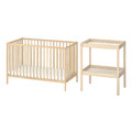 SNIGLAR 2-piece baby furniture set, beech, 60x120 cm