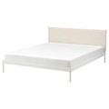 KLEPPSTAD Bed frame, white/Vissle beige, 160x200 cm