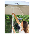 HÖGÖN Parasol with base, light grey/Huvön grey, 270 cm