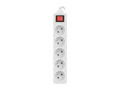 Lanberg Power Strip 5xFR, with circut breaker, full CU, 1.5m, white