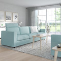 VIMLE 3-seat sofa, with headrest/Saxemara light blue